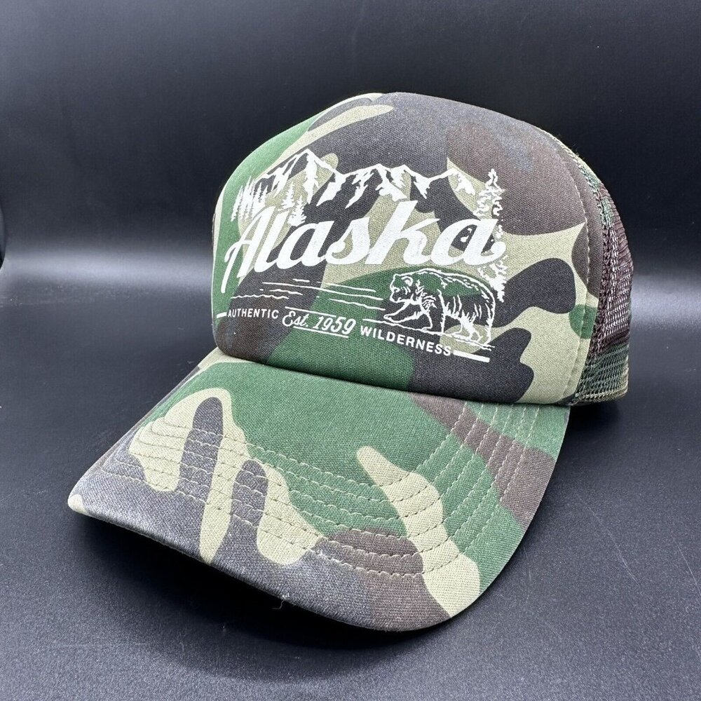 Arctic Circle Enterprises Alaska Authentic Wilderness Mesh Camo Trucker Hat Cap